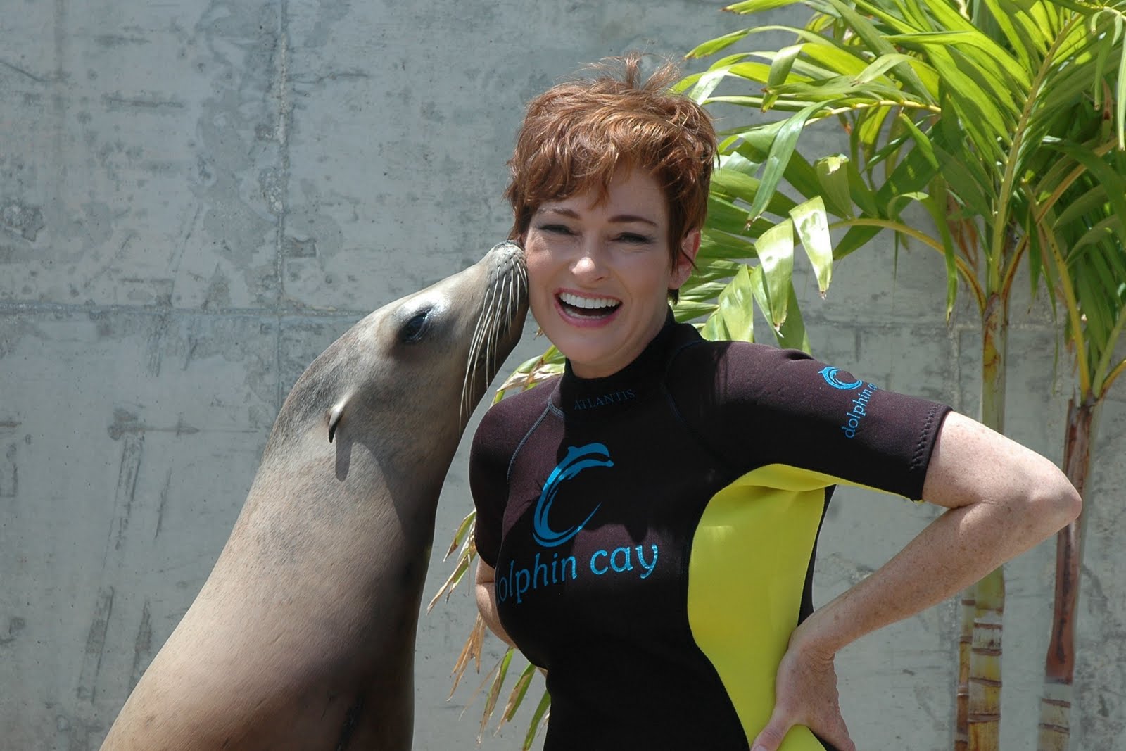 Carolyn Hennesy with Dolphins.